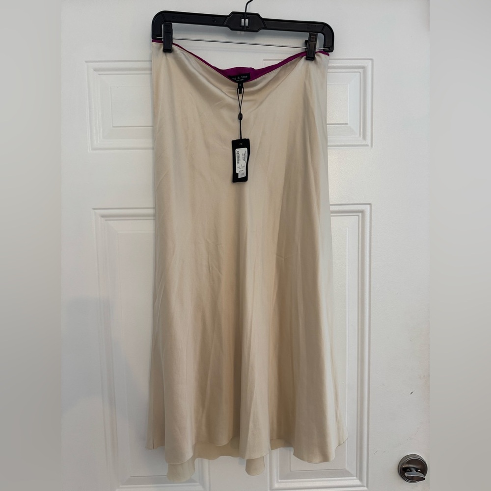 Rag & Bone silk Cream A-Line Skirt